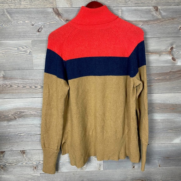 J Crew M Womens Colorblock Turtleneck Sweater - Picture 6 of 7
